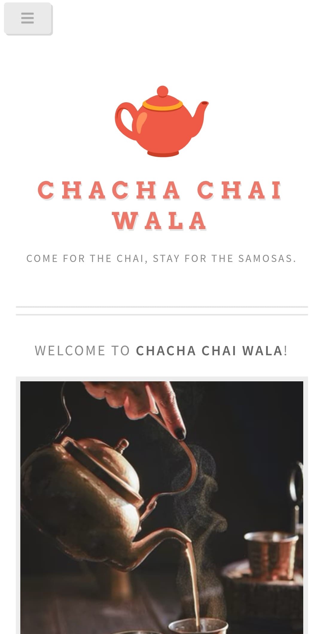 Chacha Chai Wala mobile home page